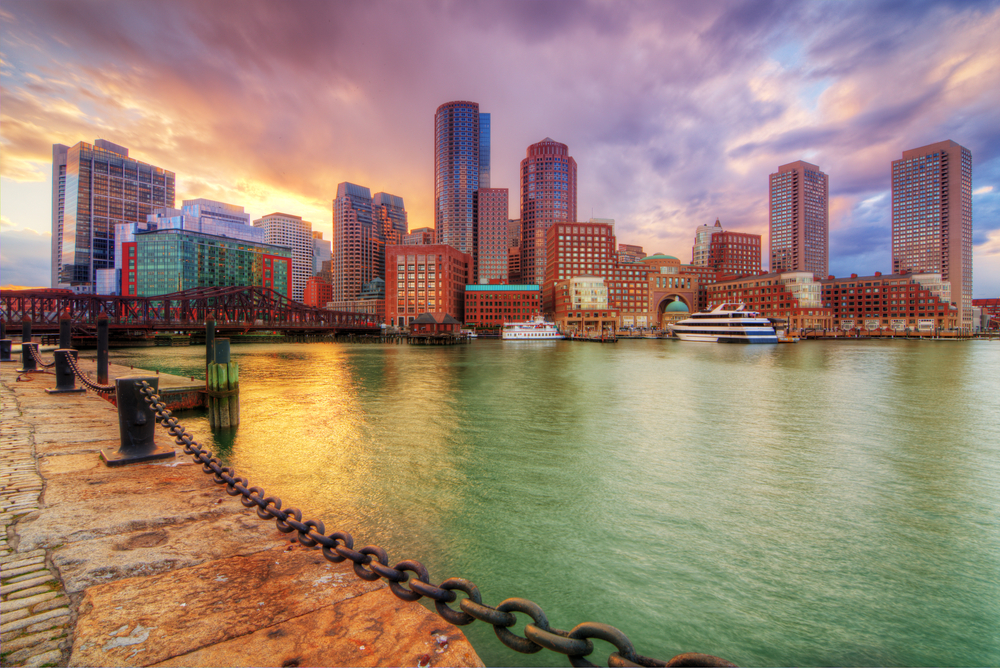 Boston, Massachusetts, USA downtown skyline.